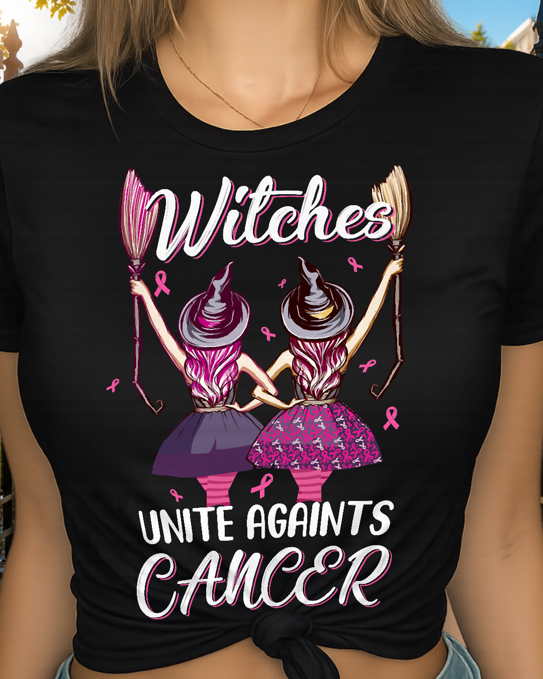 Witches Unite Against Breast Cancer Wear Pink Halloween Classic T-Shirt Essential T-Shirt
