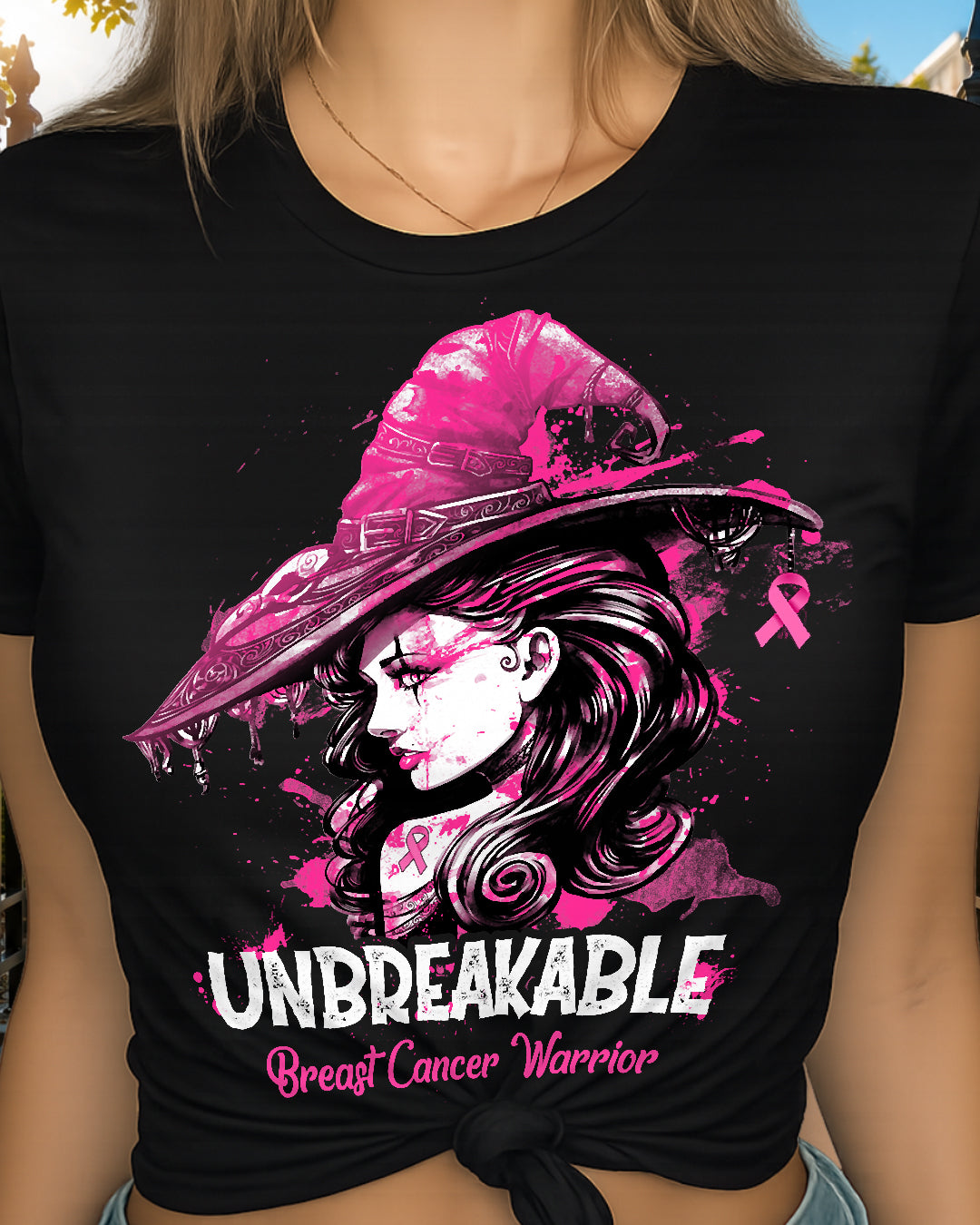 H3 - Halloween Breast Cancer Warrior Unbreakable T-Shirt