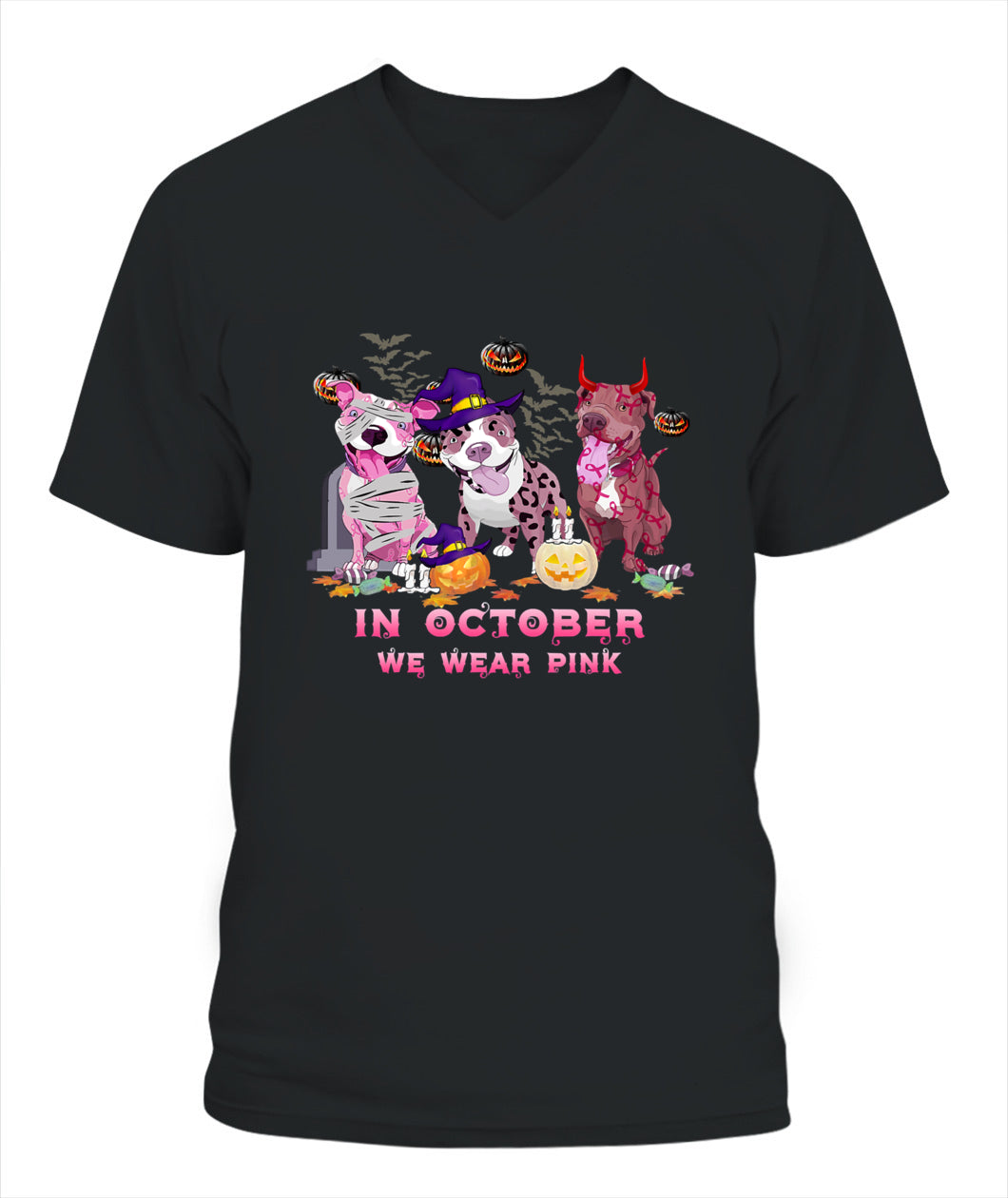 D9-Pitbull Dog In October We Wear Pink Classic T-Shirt