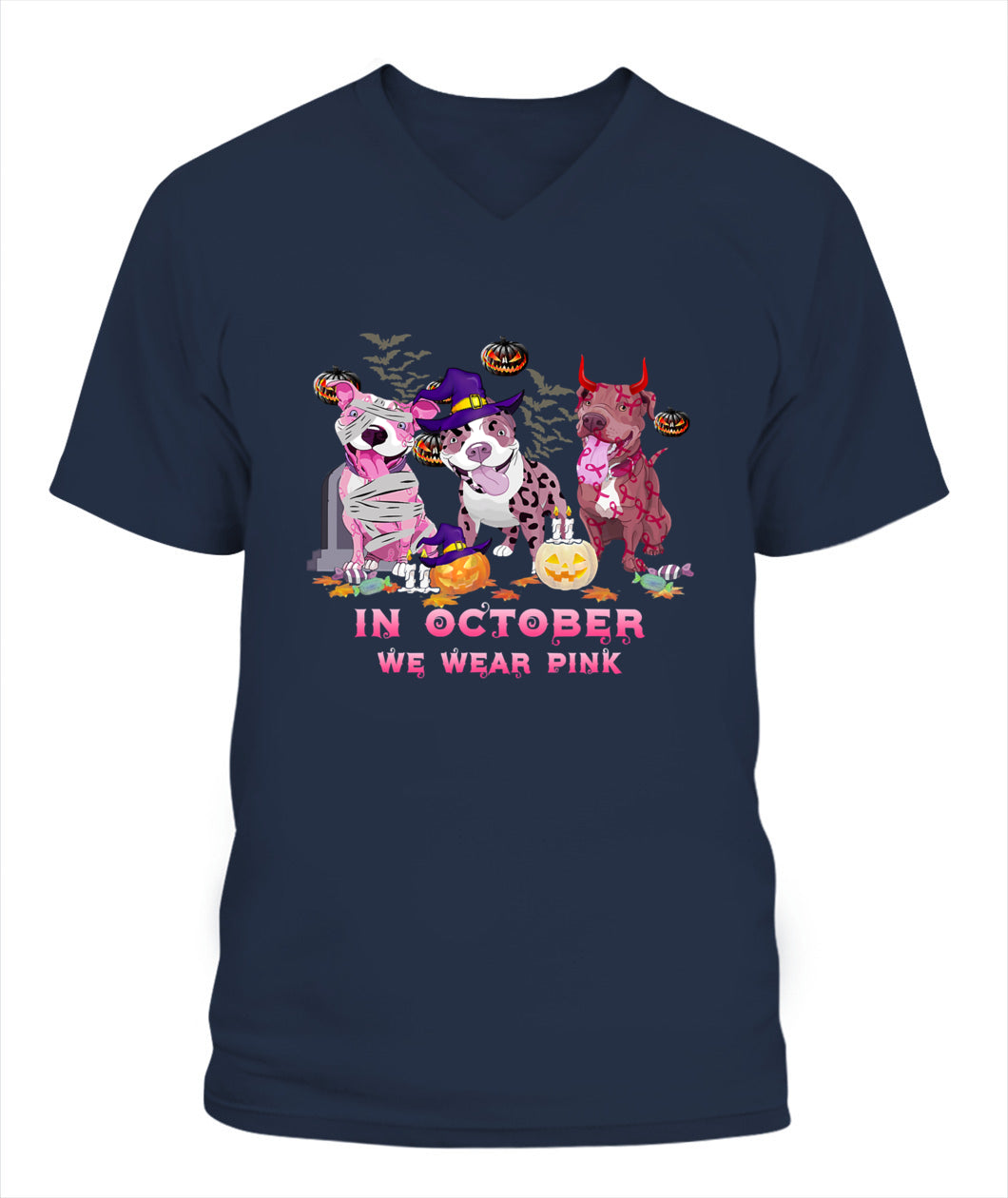 D9-Pitbull Dog In October We Wear Pink Classic T-Shirt