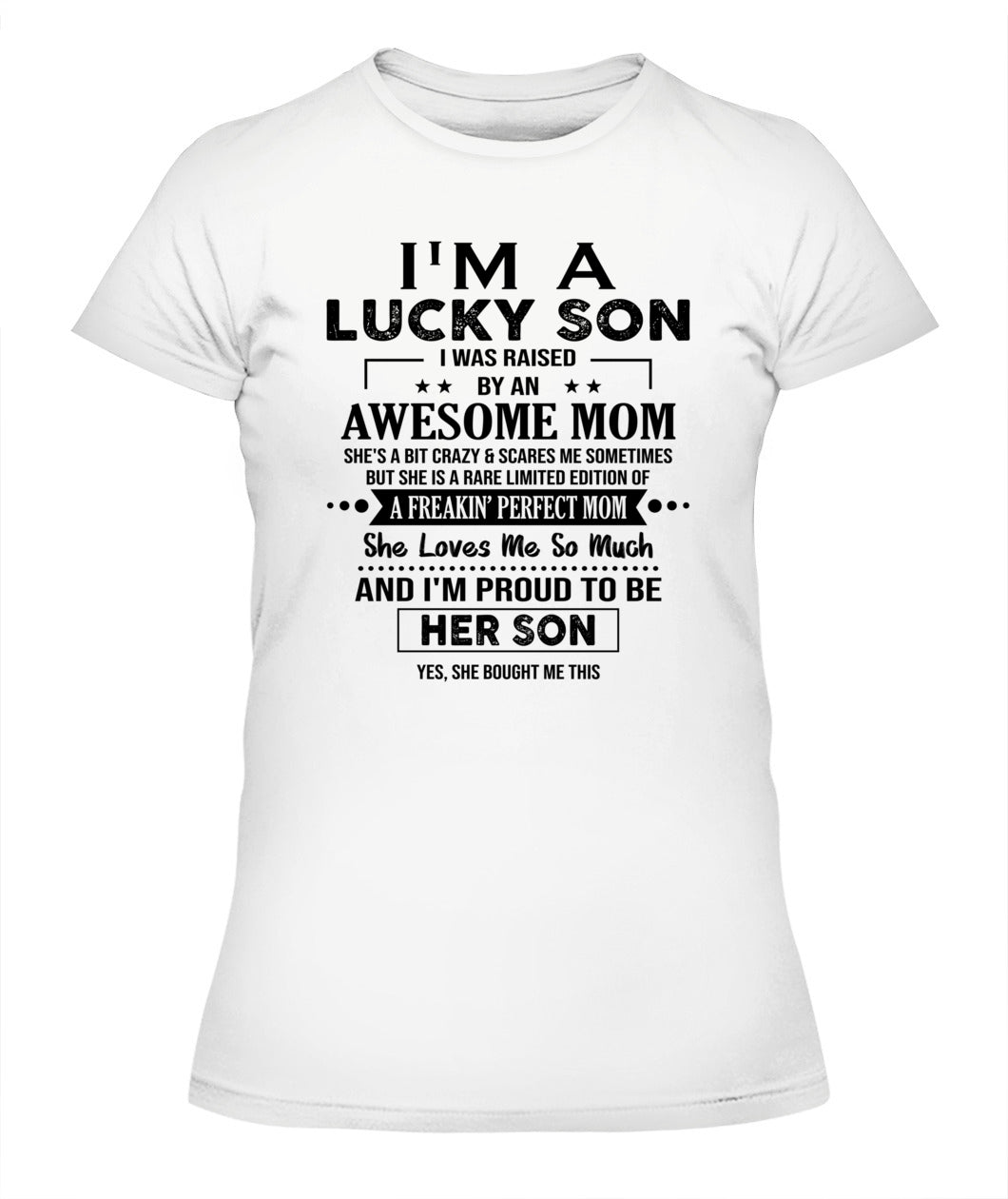 J'AI DE LA CHANCE D'AVOIR ÉTÉ ÉLEVÉ PAR UNE MAMAN EXCEPTIONNELLE - Bur - T-shirt Col V - CADEAUX POUR MAMAN