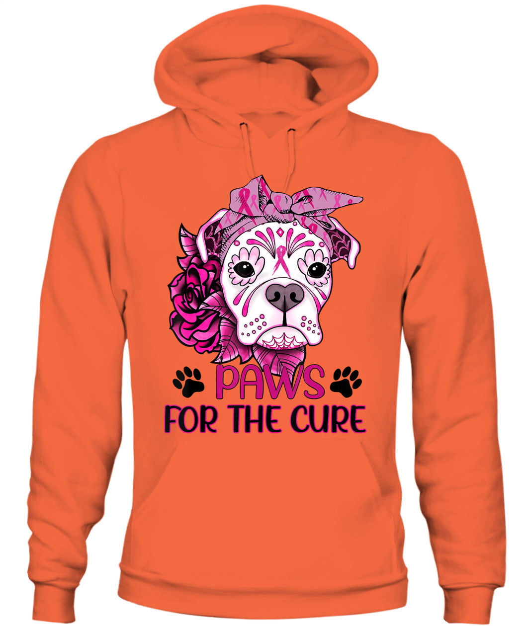 D6-Paws For The Cure Pitbull Dog Breast Cancer Awareness Fitted T-Shirt