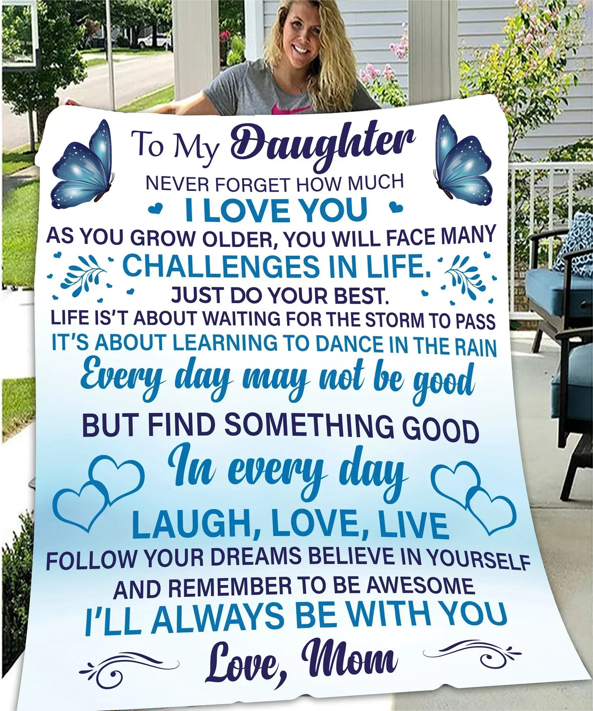 Daughter Never Forget Blanket - BLANKETS FROM MOM 158
