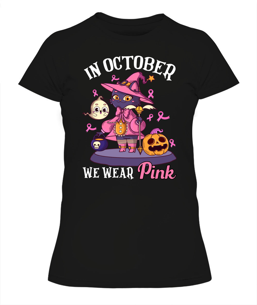 H11 - In October We Wear Pink Pumpkin Plaid T-Shirt