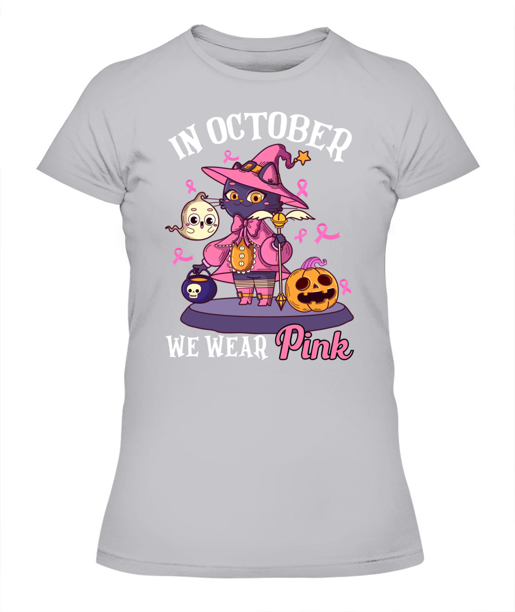H11 - In October We Wear Pink Pumpkin Plaid T-Shirt