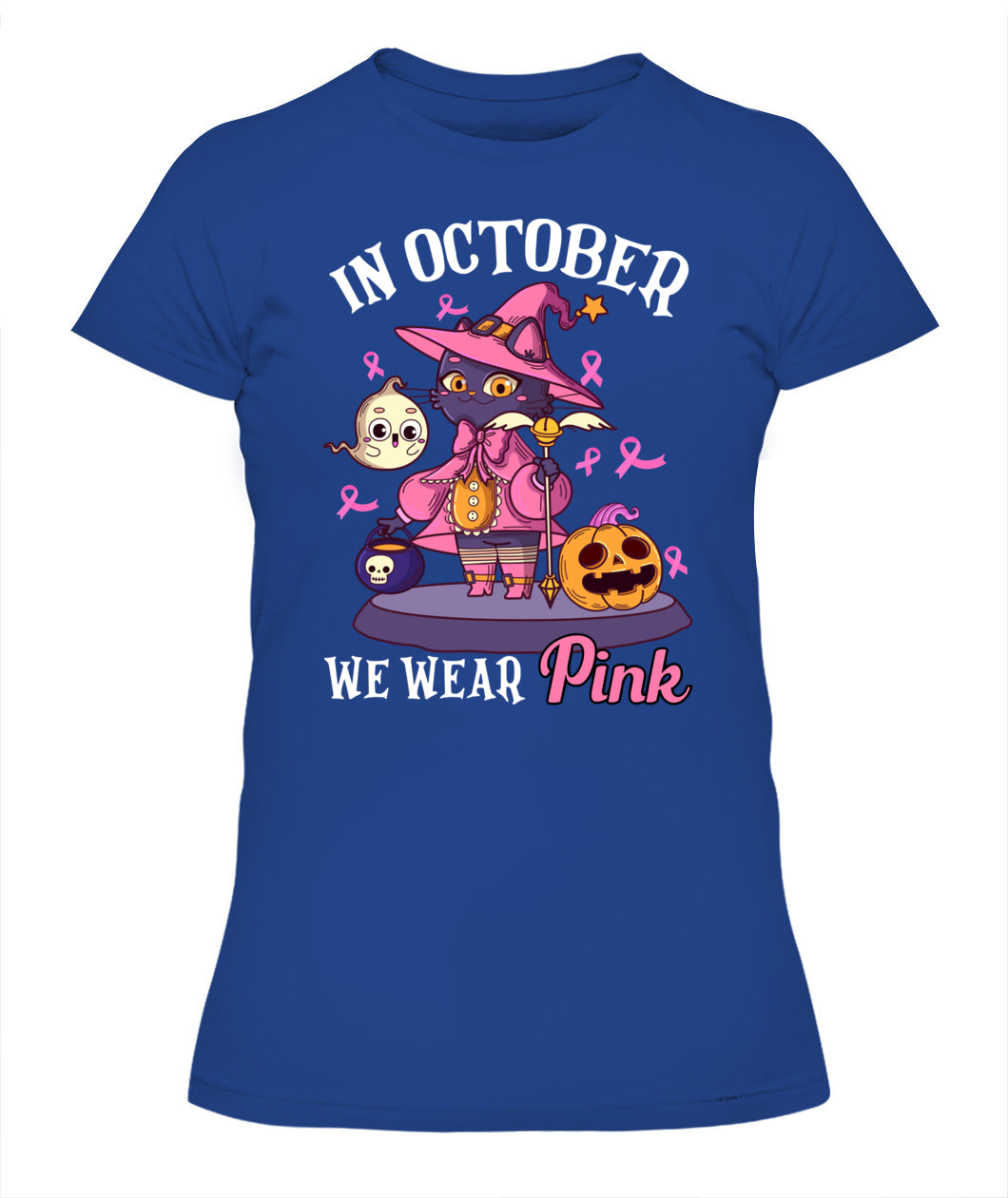 H11 - In October We Wear Pink Pumpkin Plaid T-Shirt