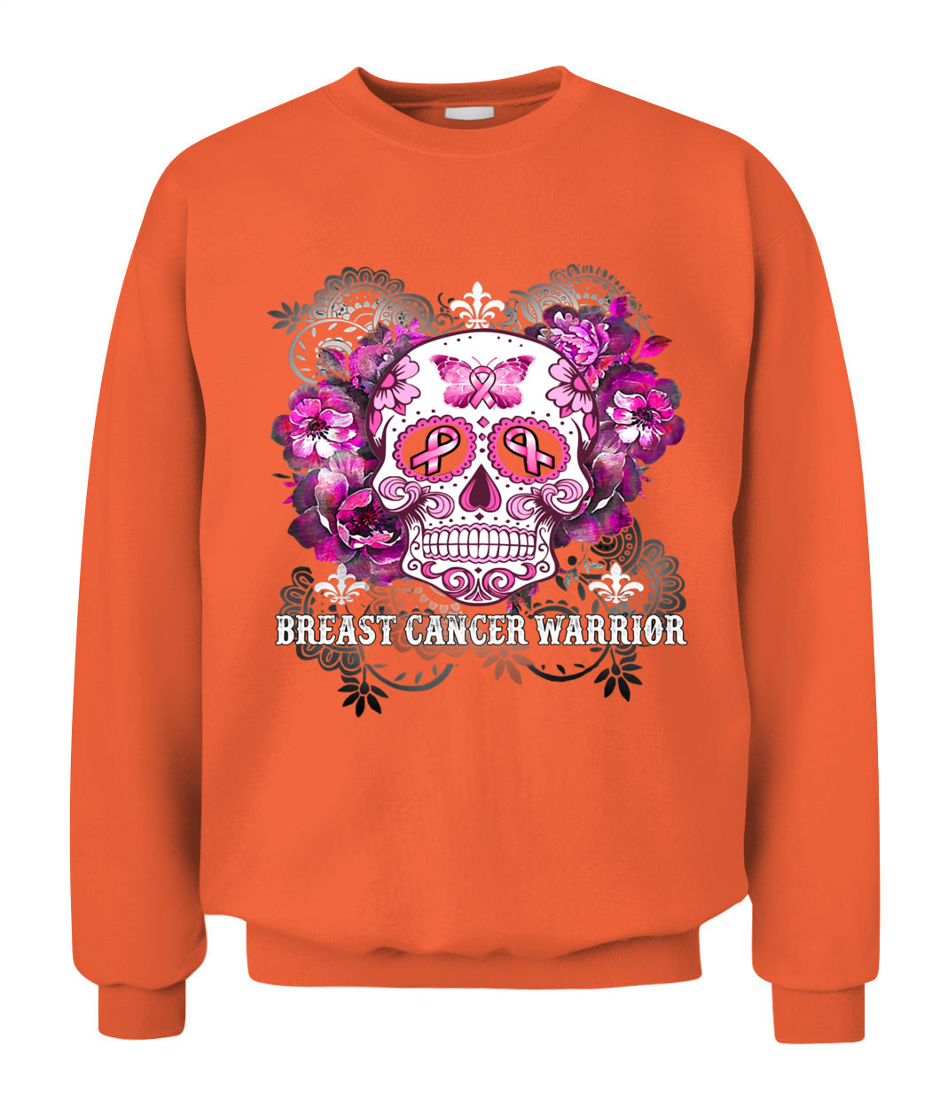 H5 - Breast Cancer Warrior Skull Flower Cancer Survivor Awareness T-Shirt