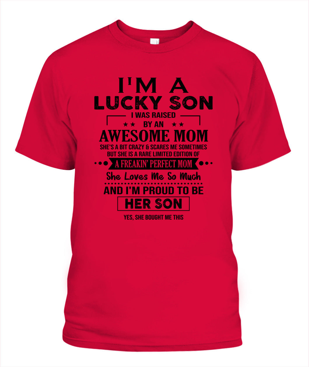 J'AI DE LA CHANCE D'AVOIR ÉTÉ ÉLEVÉ PAR UNE MAMAN EXCEPTIONNELLE - Bur - T-shirt Col V - CADEAUX POUR MAMAN