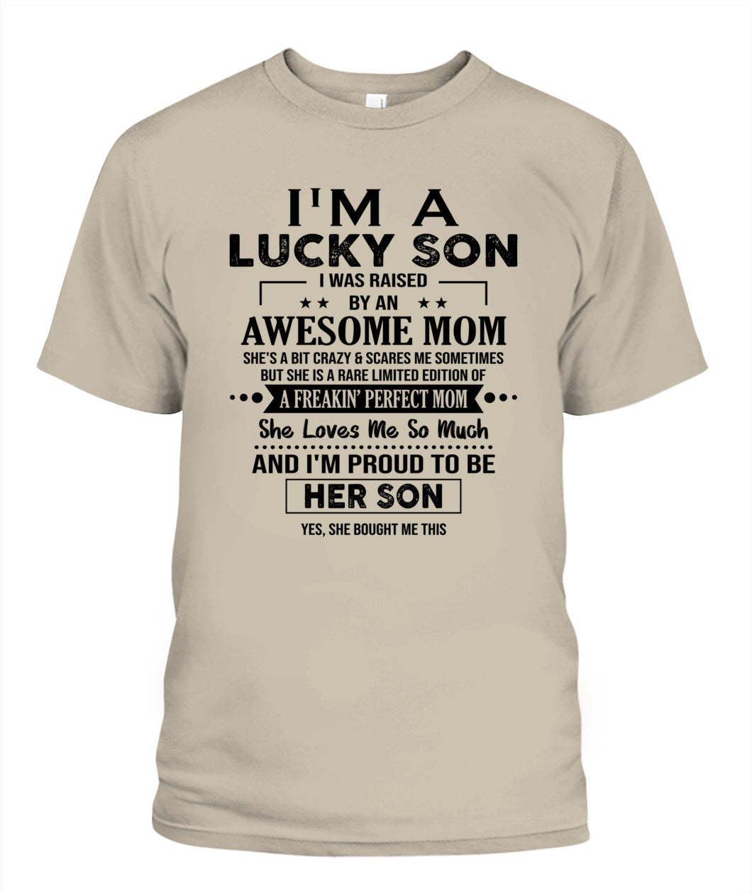J'AI DE LA CHANCE D'AVOIR ÉTÉ ÉLEVÉ PAR UNE MAMAN EXCEPTIONNELLE - Bur - T-shirt Col V - CADEAUX POUR MAMAN