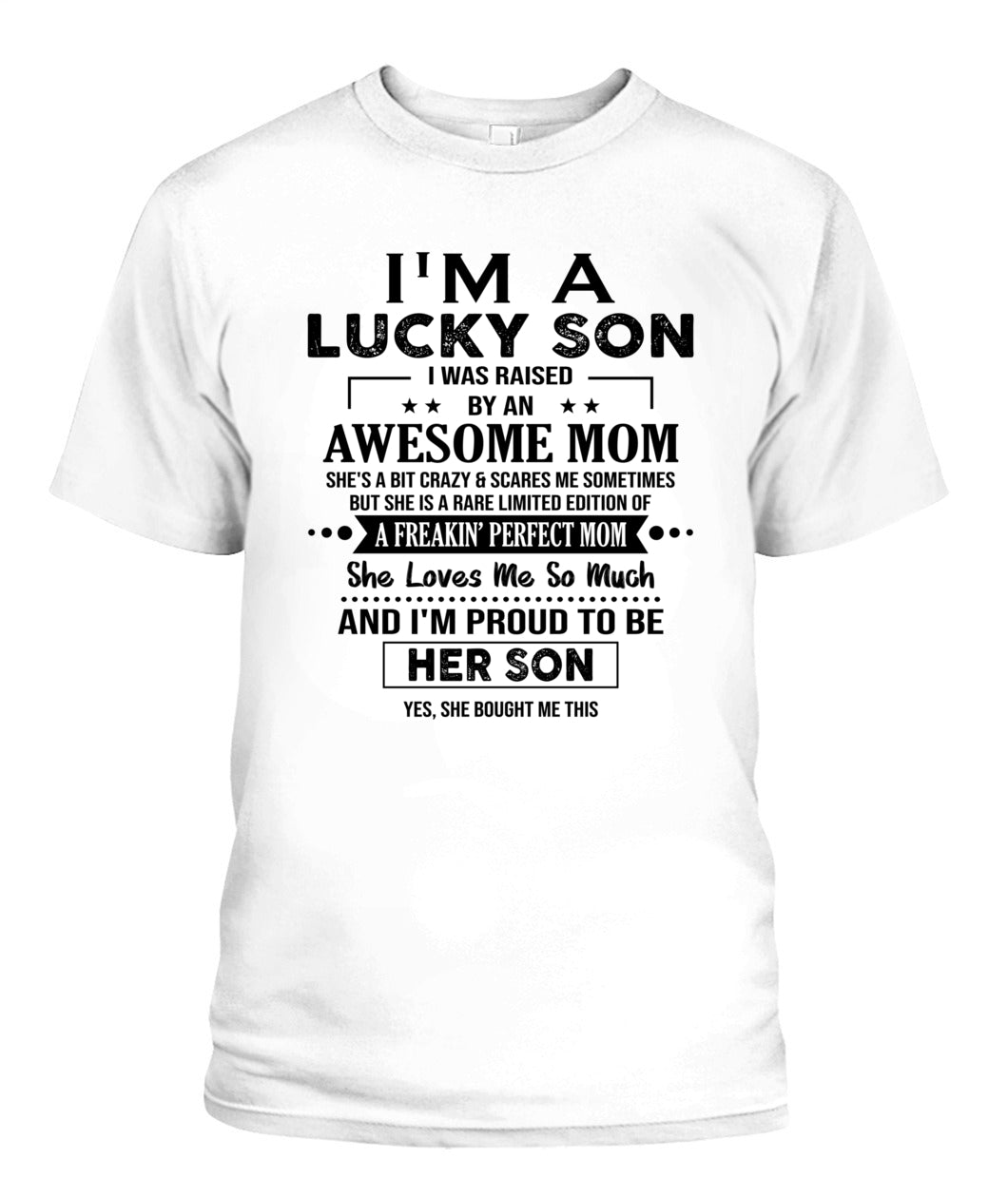 J'AI DE LA CHANCE D'AVOIR ÉTÉ ÉLEVÉ PAR UNE MAMAN EXCEPTIONNELLE - Bur - T-shirt Col V - CADEAUX POUR MAMAN