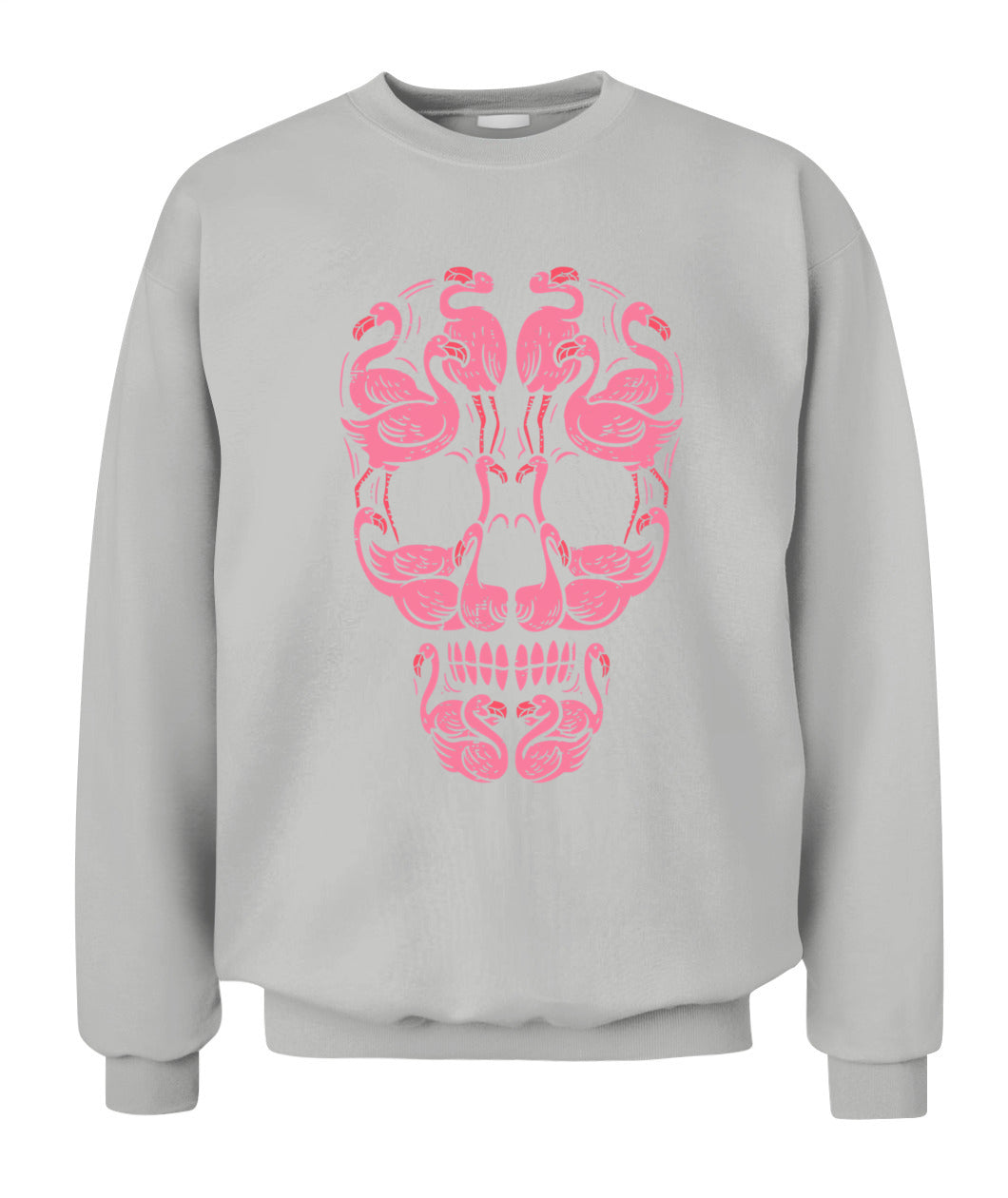 H12 - Pink Flamingo Skull Breast Cancer Awareness Halloween Women T-Shirt
