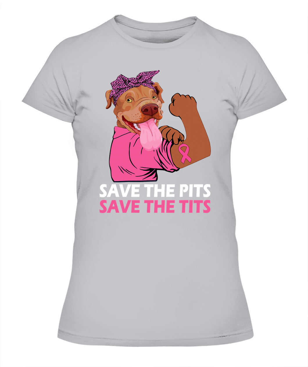 D10-Pitbull Lover Dog Save The Pits Save The Tits Pitbull Dog Breast Cancer Month 406 Pitbulls Classic T