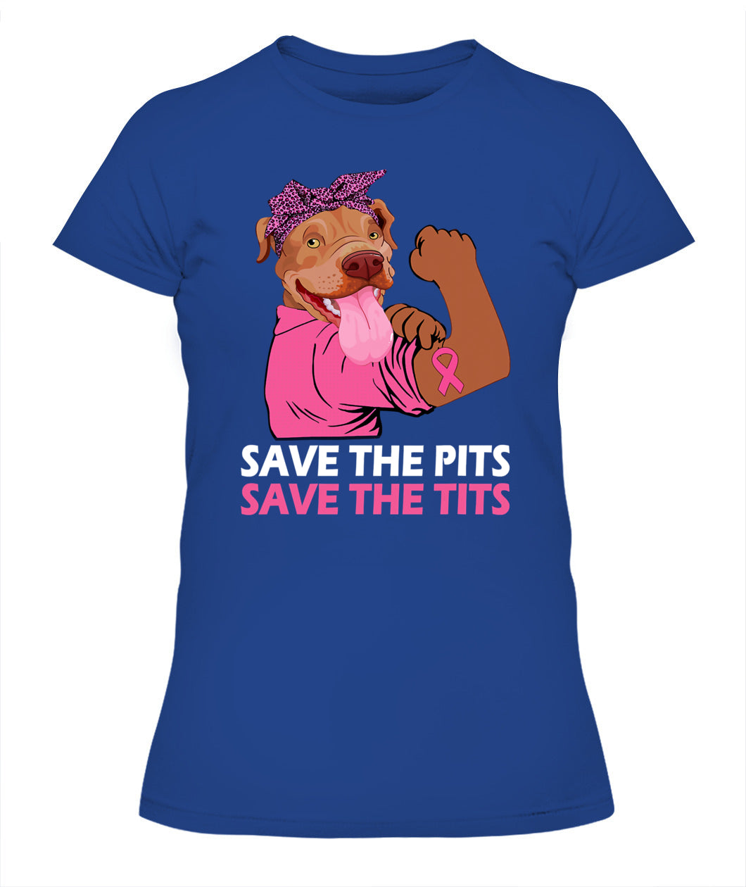 D10-Pitbull Lover Dog Save The Pits Save The Tits Pitbull Dog Breast Cancer Month 406 Pitbulls Classic T