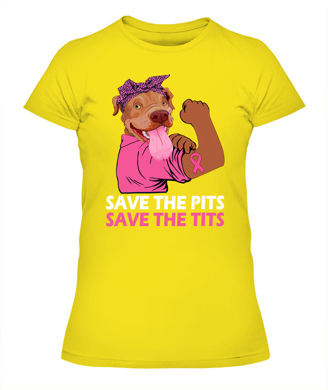 D10-Pitbull Lover Dog Save The Pits Save The Tits Pitbull Dog Breast Cancer Month 406 Pitbulls Classic T