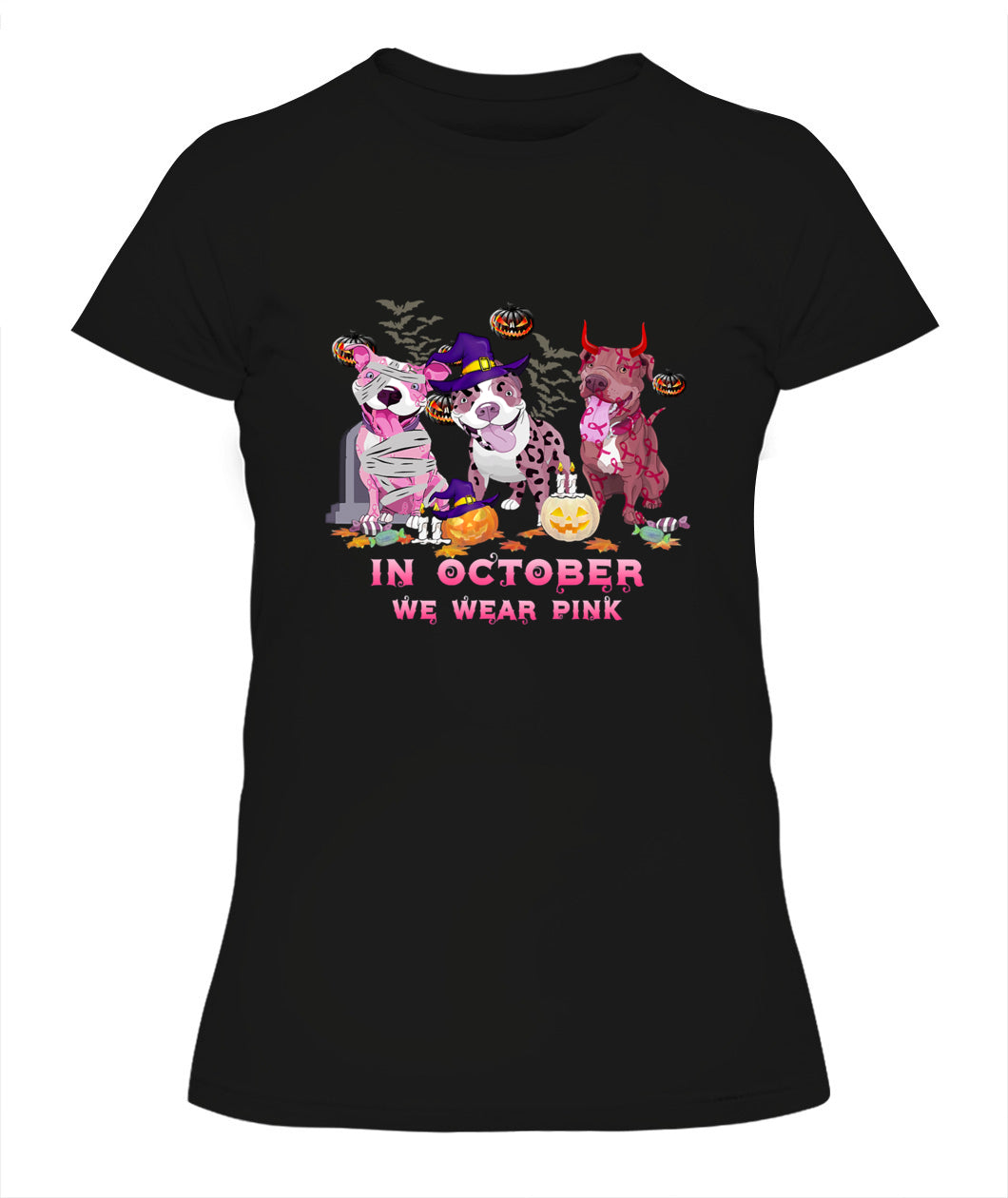 D9-Pitbull Dog In October We Wear Pink Classic T-Shirt
