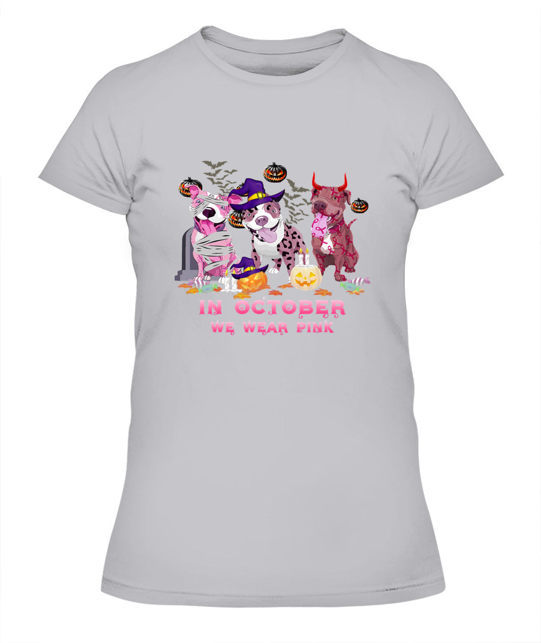 D9-Pitbull Dog In October We Wear Pink Classic T-Shirt