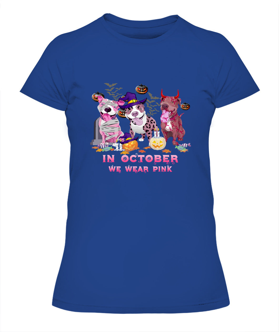 D9-Pitbull Dog In October We Wear Pink Classic T-Shirt