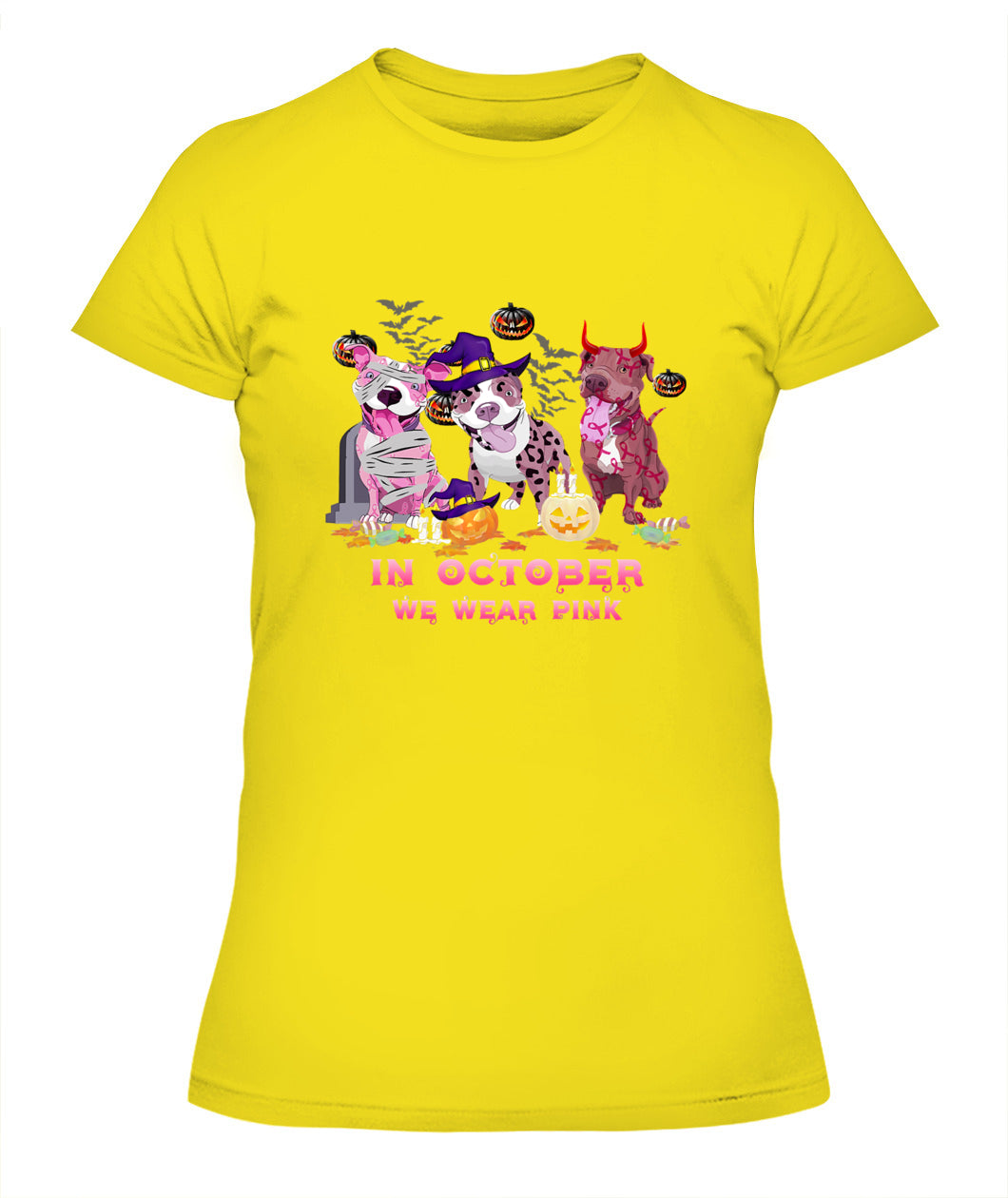 D9-Pitbull Dog In October We Wear Pink Classic T-Shirt
