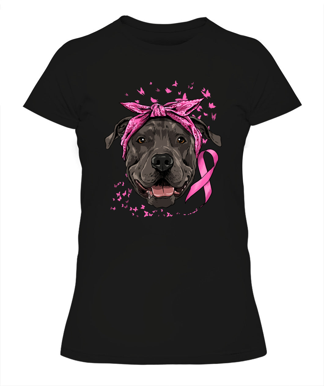 D7-Pit Bull Pink Ribbon Breast Cancer Awareness Survivor Essential T-Shirt