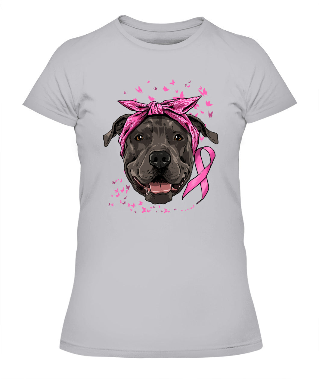 D7-Pit Bull Pink Ribbon Breast Cancer Awareness Survivor Essential T-Shirt