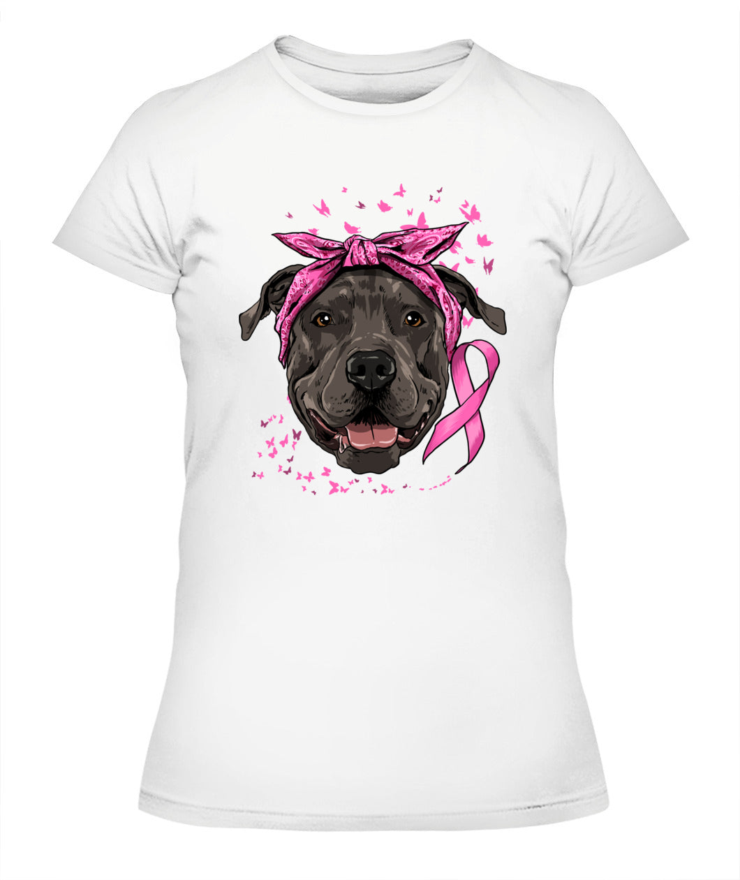 D7-Pit Bull Pink Ribbon Breast Cancer Awareness Survivor Essential T-Shirt