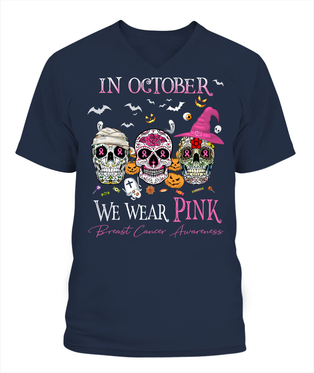 H7 - In October We Wear Pink Breast Cancer Awareness T-Shirt