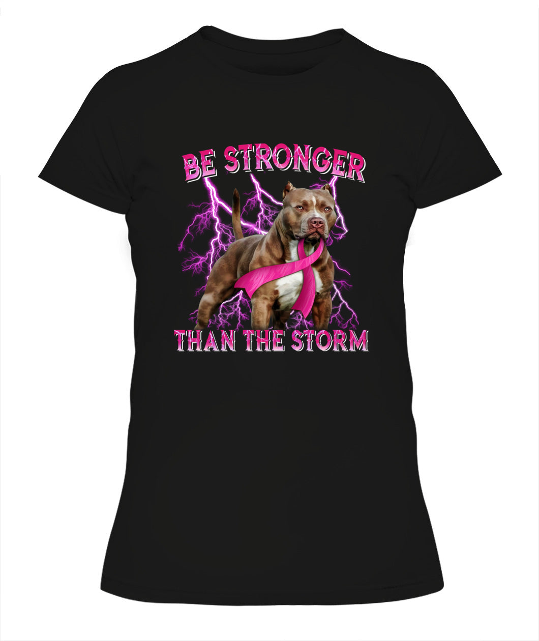 D2_Breast Cancer Pitbull Be Stronger Than The Storm Cancer Survivor Awareness Classic T-Shirt