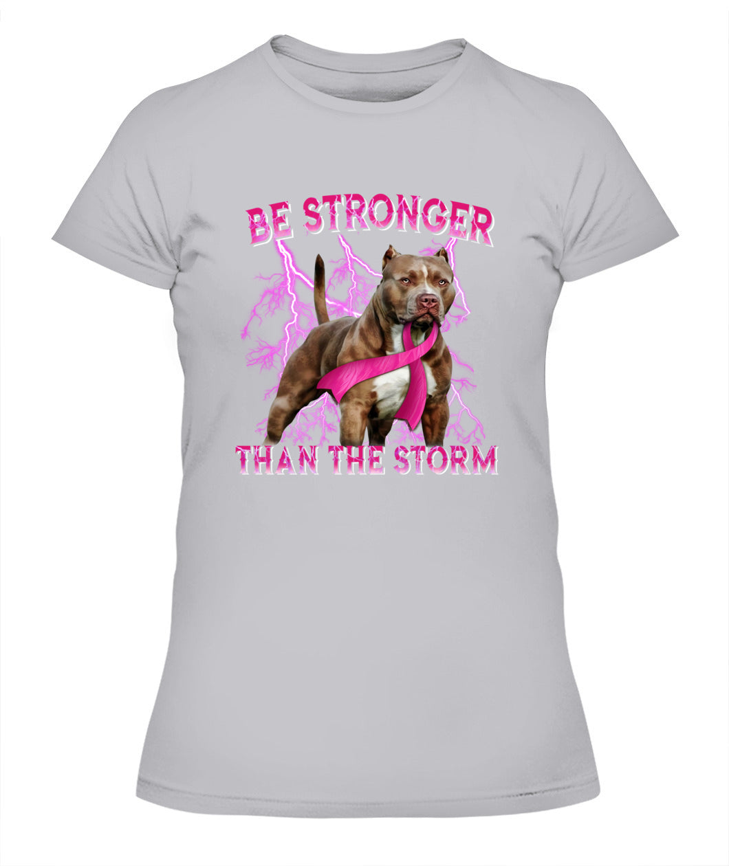D2_Breast Cancer Pitbull Be Stronger Than The Storm Cancer Survivor Awareness Classic T-Shirt