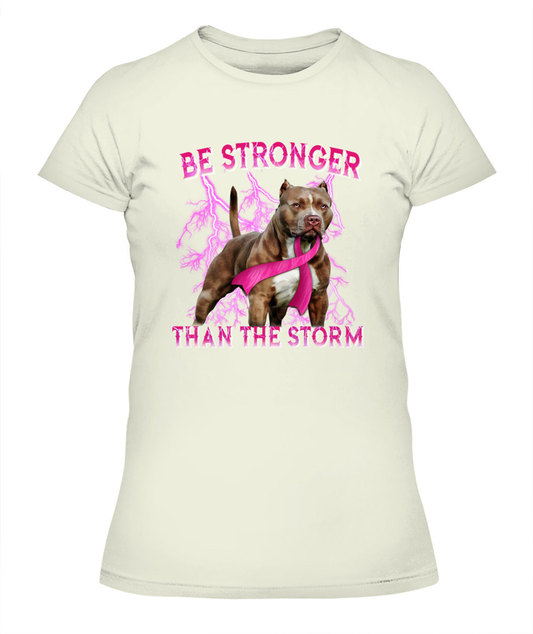 D2_Breast Cancer Pitbull Be Stronger Than The Storm Cancer Survivor Awareness Classic T-Shirt