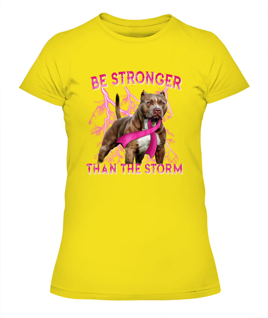 D2_Breast Cancer Pitbull Be Stronger Than The Storm Cancer Survivor Awareness Classic T-Shirt