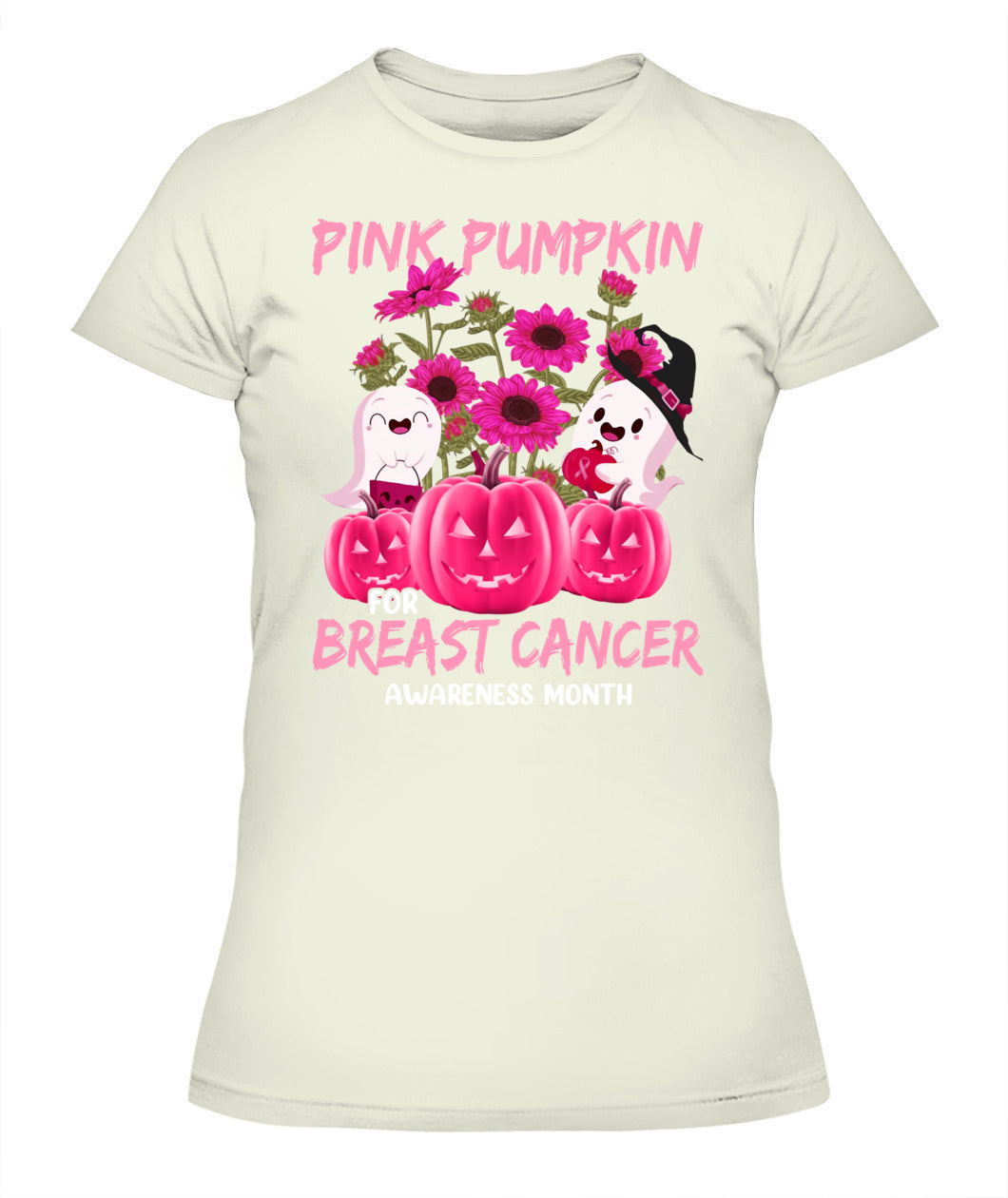 H2 - Halloween Breast Cancer Awareness-Pink Pumkin Breast Cancer T-Shirt