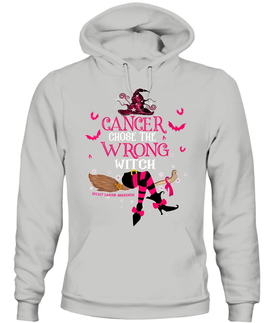 H13 - Womens Breast Cancer Chose The Wrong Witch Breast Cancer Halloween T-Shirt