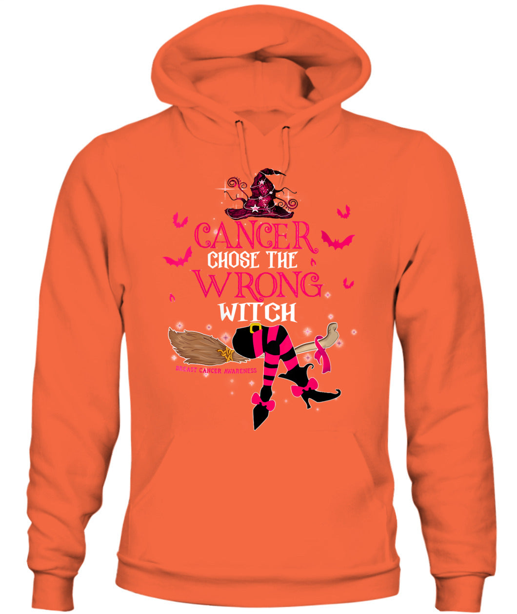 H13 - Womens Breast Cancer Chose The Wrong Witch Breast Cancer Halloween T-Shirt