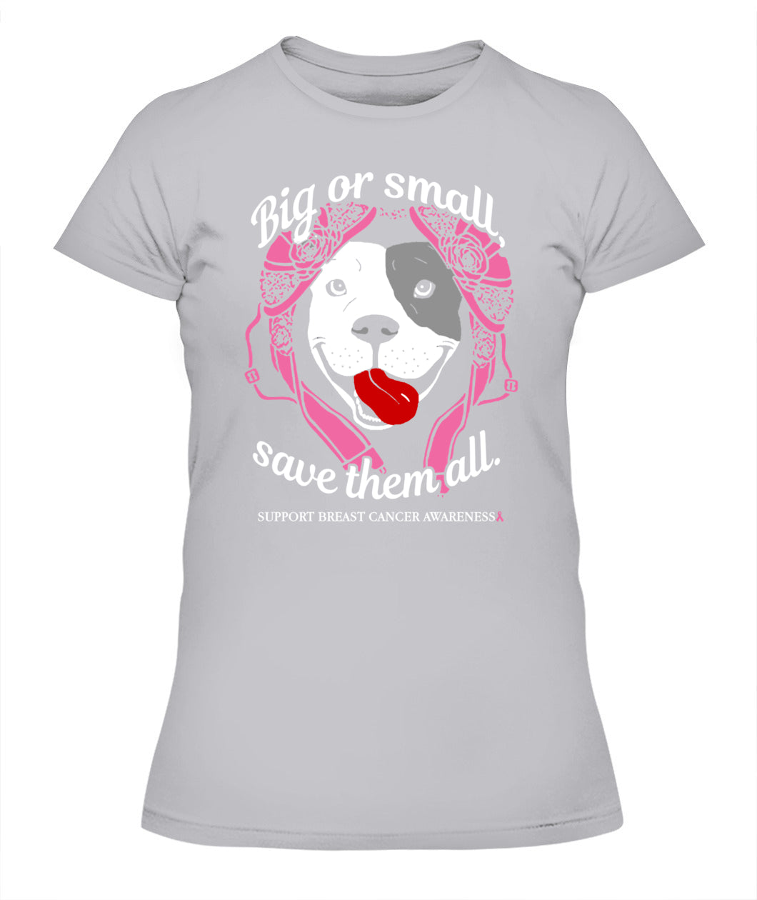 D8-Pitbull Breast Cancer - Big or Small Save them all Classic T-Shirt