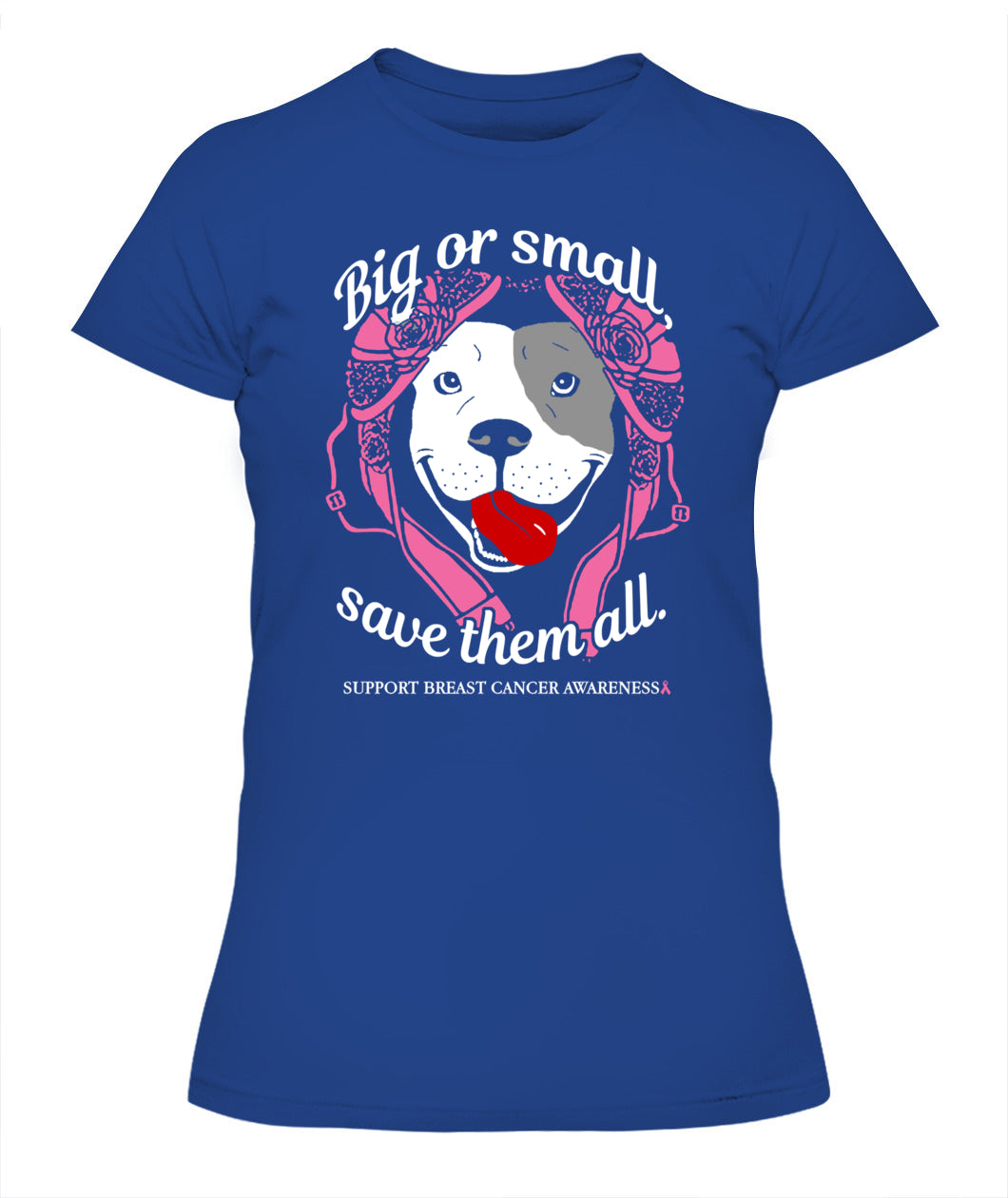 D8-Pitbull Breast Cancer - Big or Small Save them all Classic T-Shirt