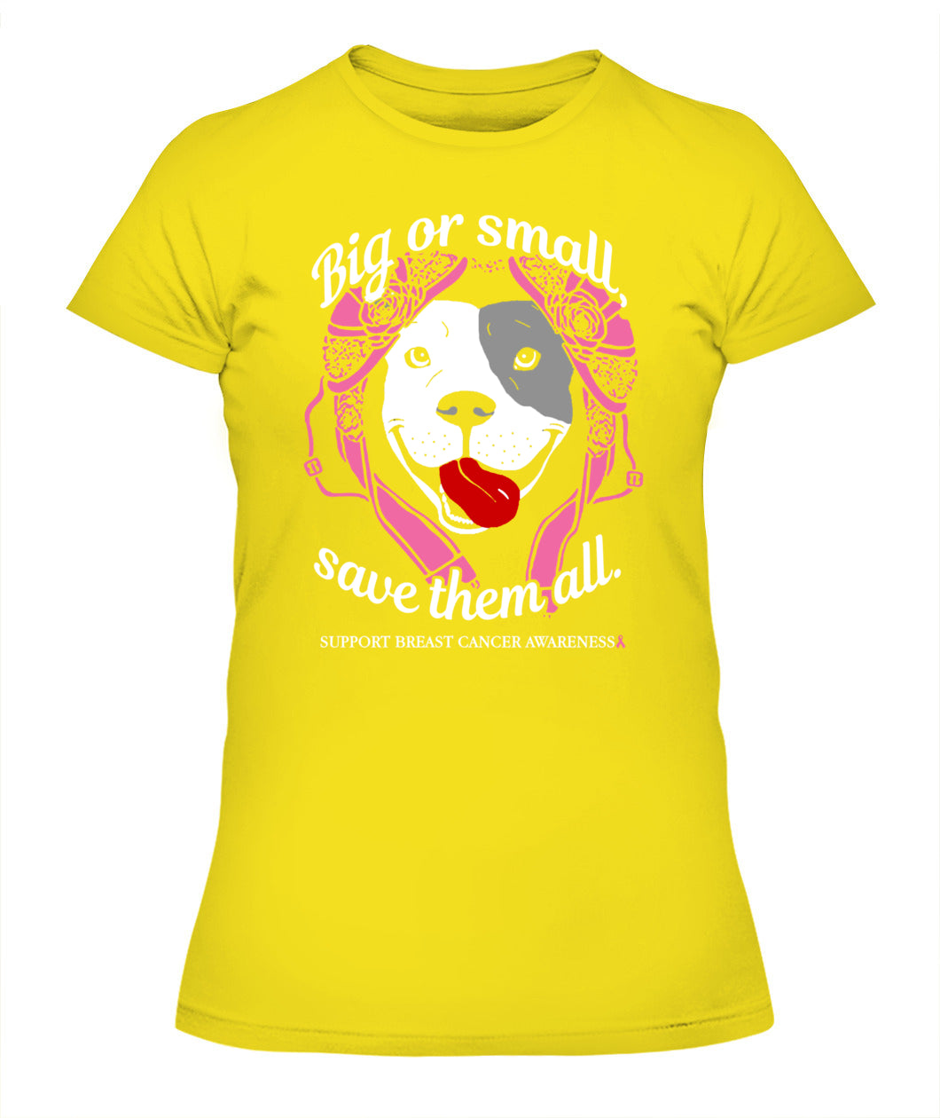 D8-Pitbull Breast Cancer - Big or Small Save them all Classic T-Shirt