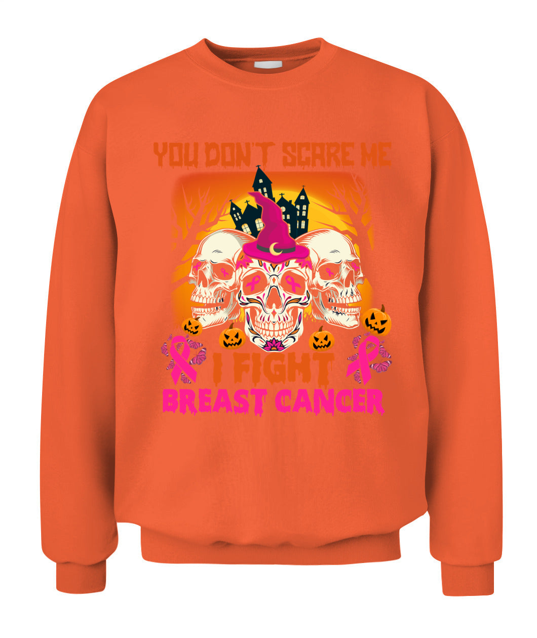 H15 - You Dont Scare Me I Fight Breast Cancer Funny Cool Halloween Pink Ribbon T-Shirt