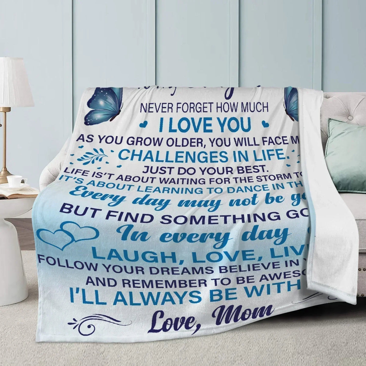 Daughter Never Forget Blanket - BLANKETS FROM MOM 158