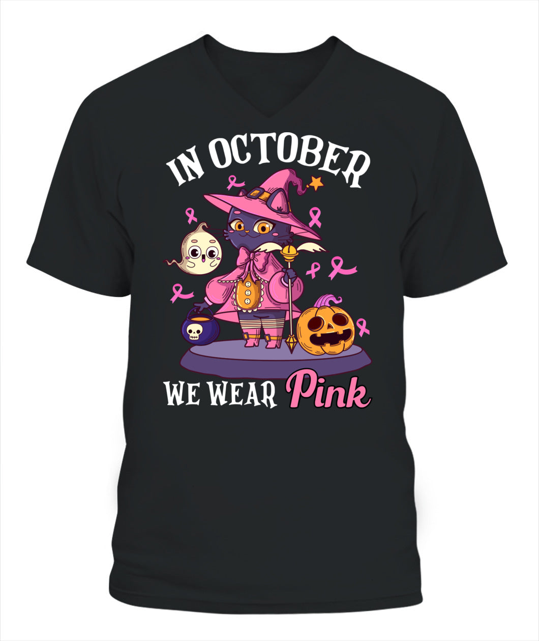 H11 - In October We Wear Pink Pumpkin Plaid T-Shirt
