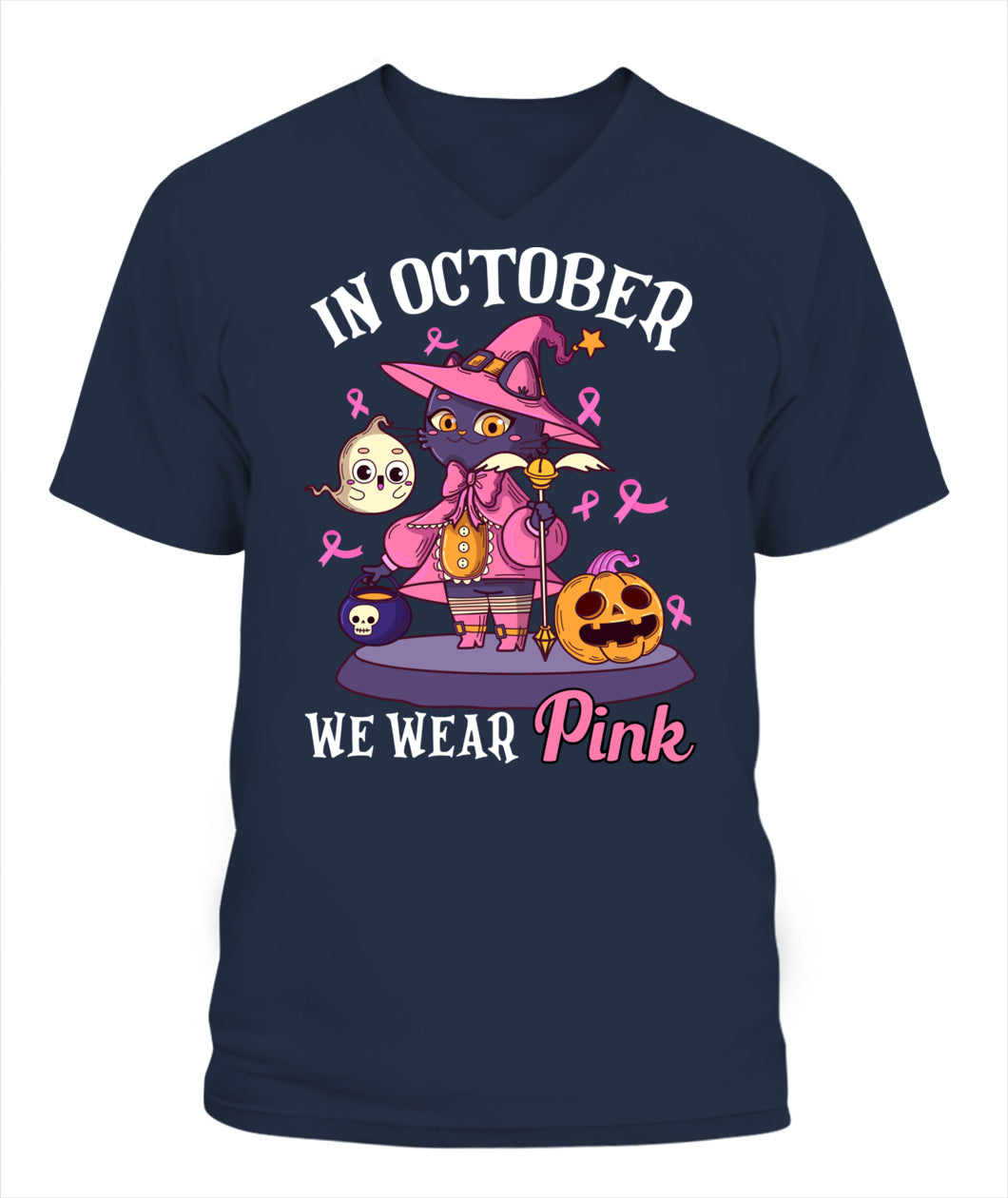 H11 - In October We Wear Pink Pumpkin Plaid T-Shirt