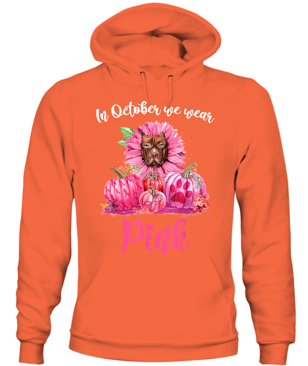 D5-In October We Wear Pink Pitbull Pumpkins Breast Cancer Funny Dog Animal Lovers Essential T-Shirt