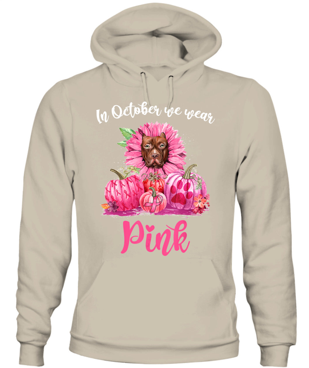 D5-In October We Wear Pink Pitbull Pumpkins Breast Cancer Funny Dog Animal Lovers Essential T-Shirt