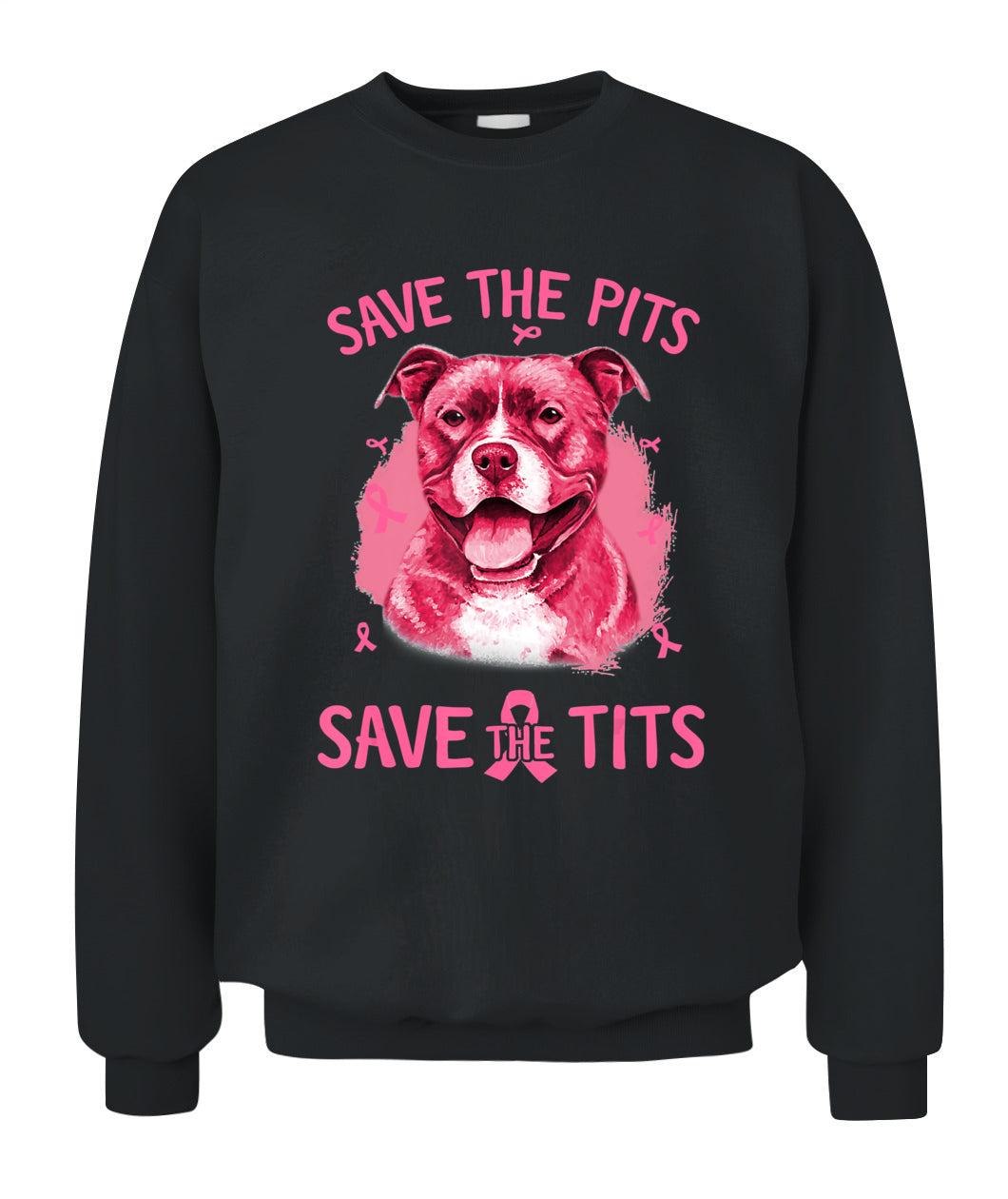 D3-Breast Cancer Save The Pits Save The Tits Pitbull Dog Classic T-Shirt