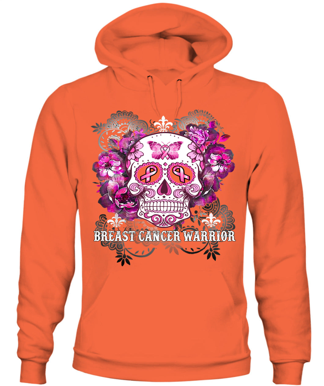 H5 - Breast Cancer Warrior Skull Flower Cancer Survivor Awareness T-Shirt