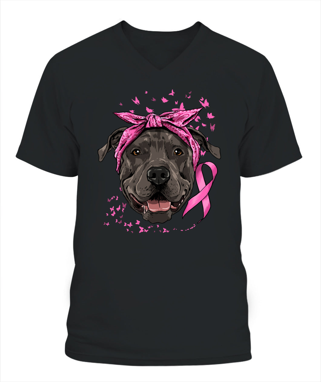 D7-Pit Bull Pink Ribbon Breast Cancer Awareness Survivor Essential T-Shirt