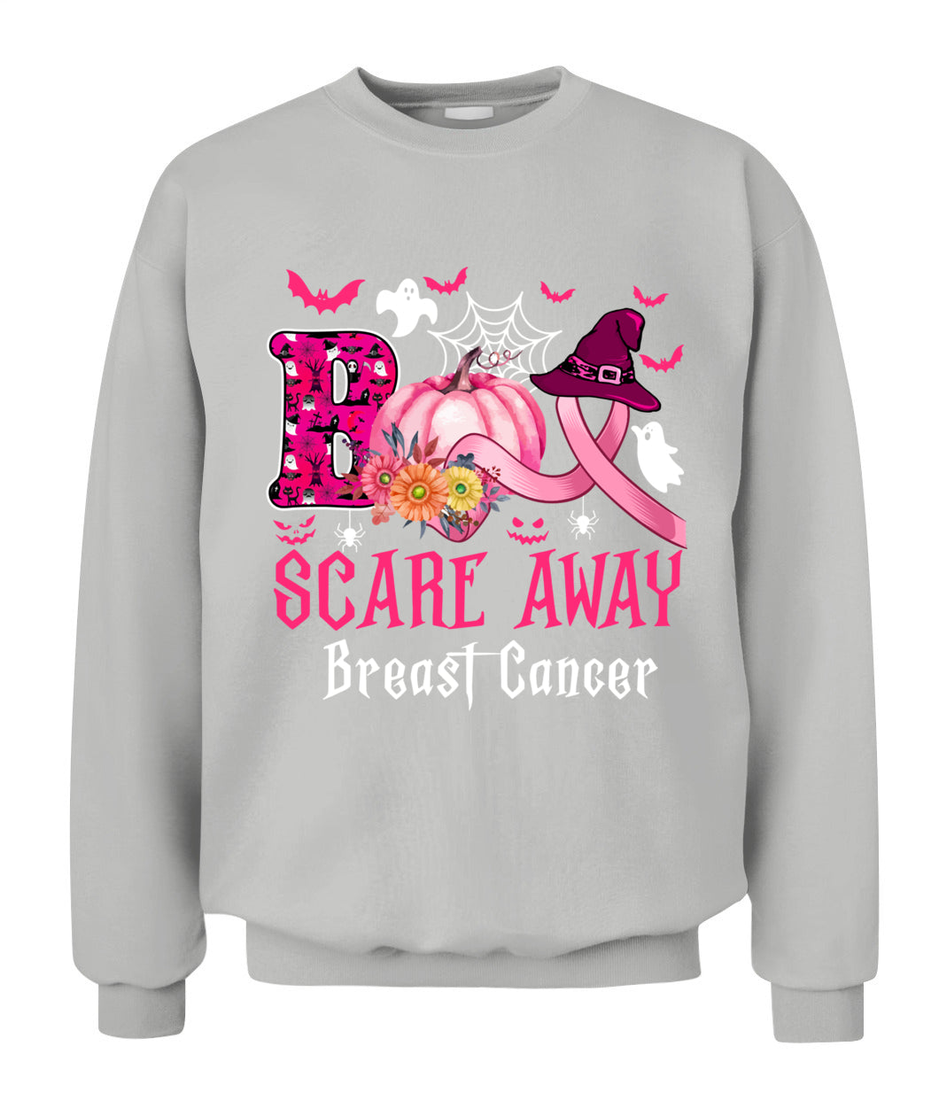 H4 - Funny Boo Scare Away Breast Cancer Happy Halloween Month T-Shirt