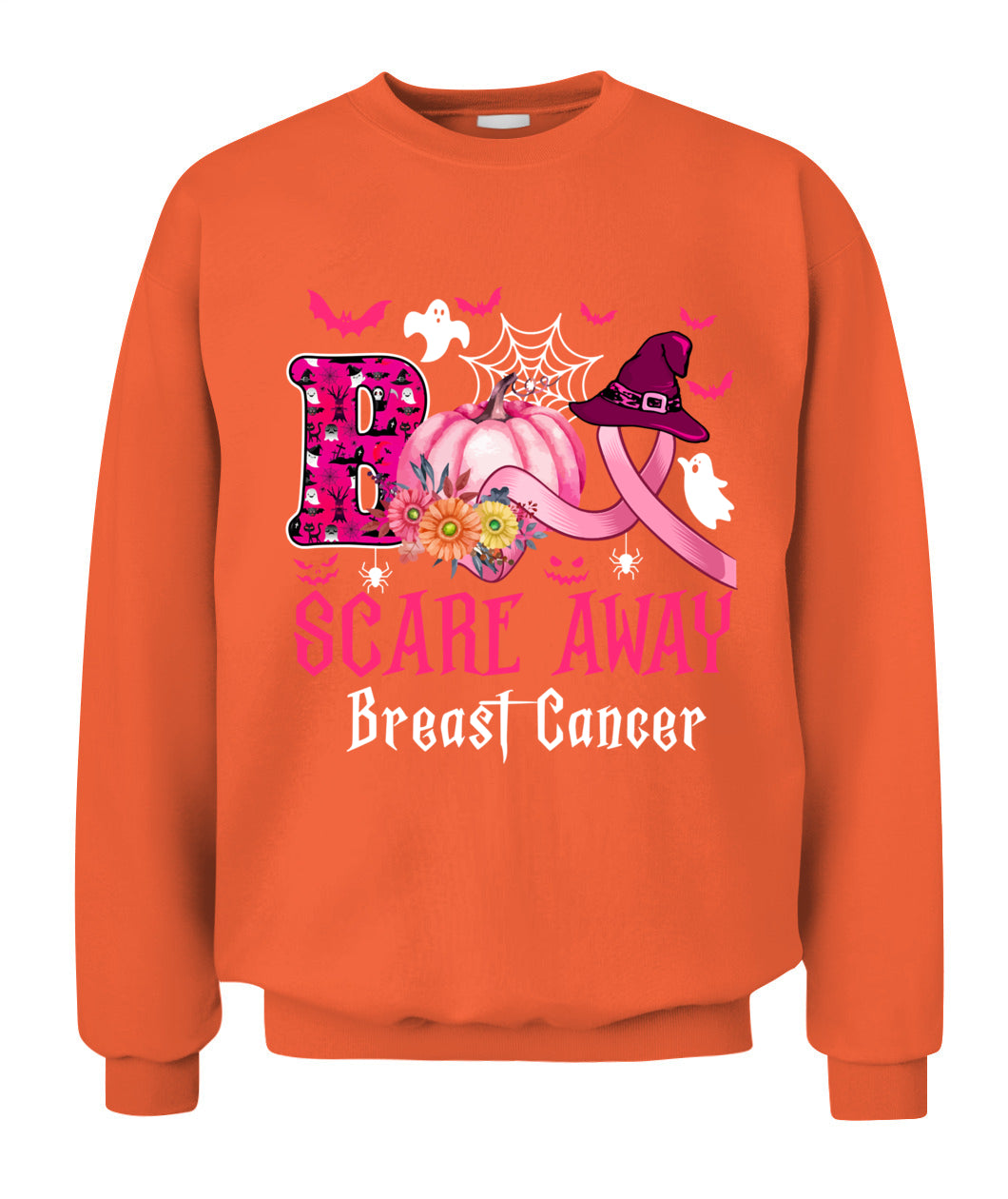 H4 - Funny Boo Scare Away Breast Cancer Happy Halloween Month T-Shirt