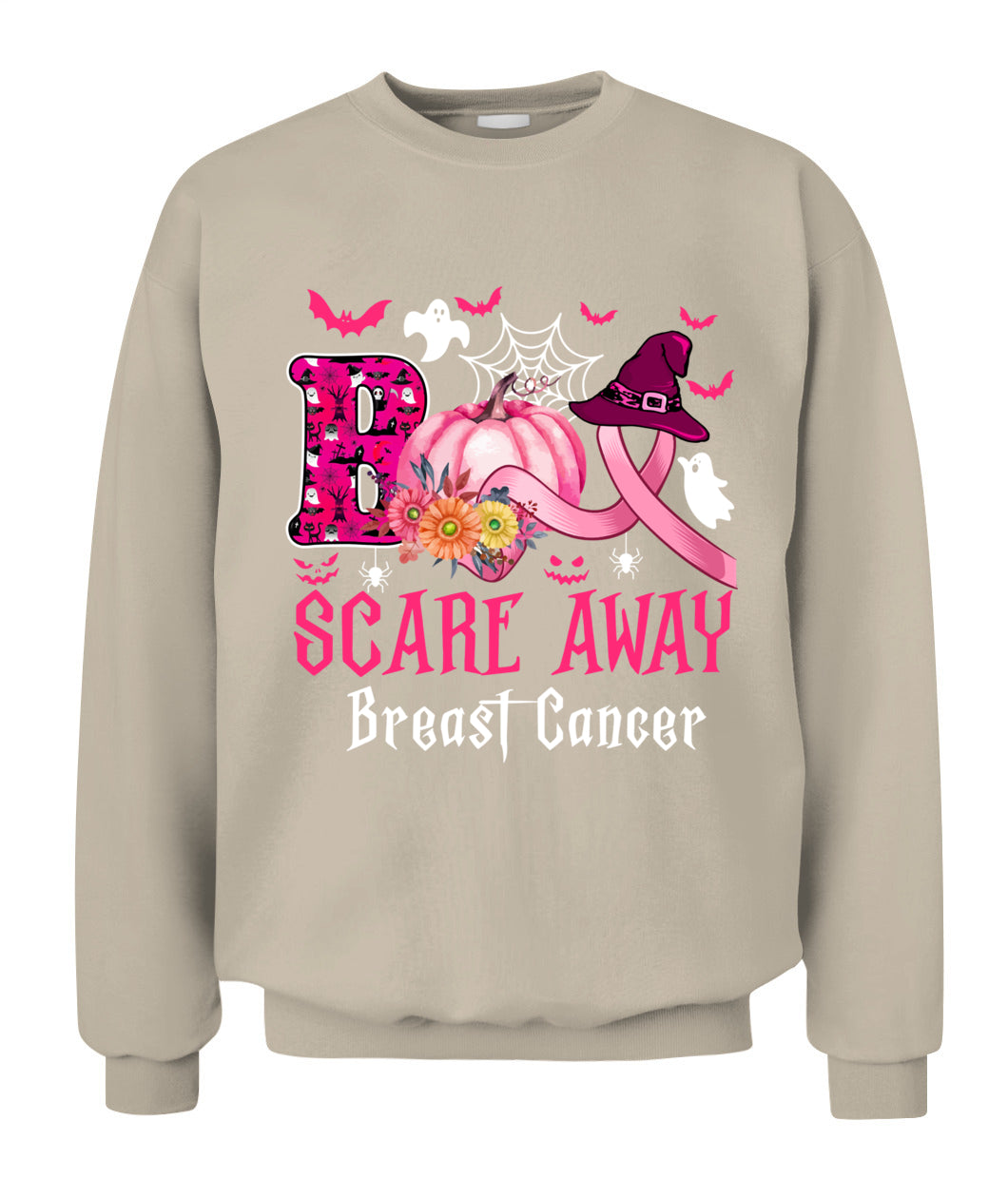 H4 - Funny Boo Scare Away Breast Cancer Happy Halloween Month T-Shirt