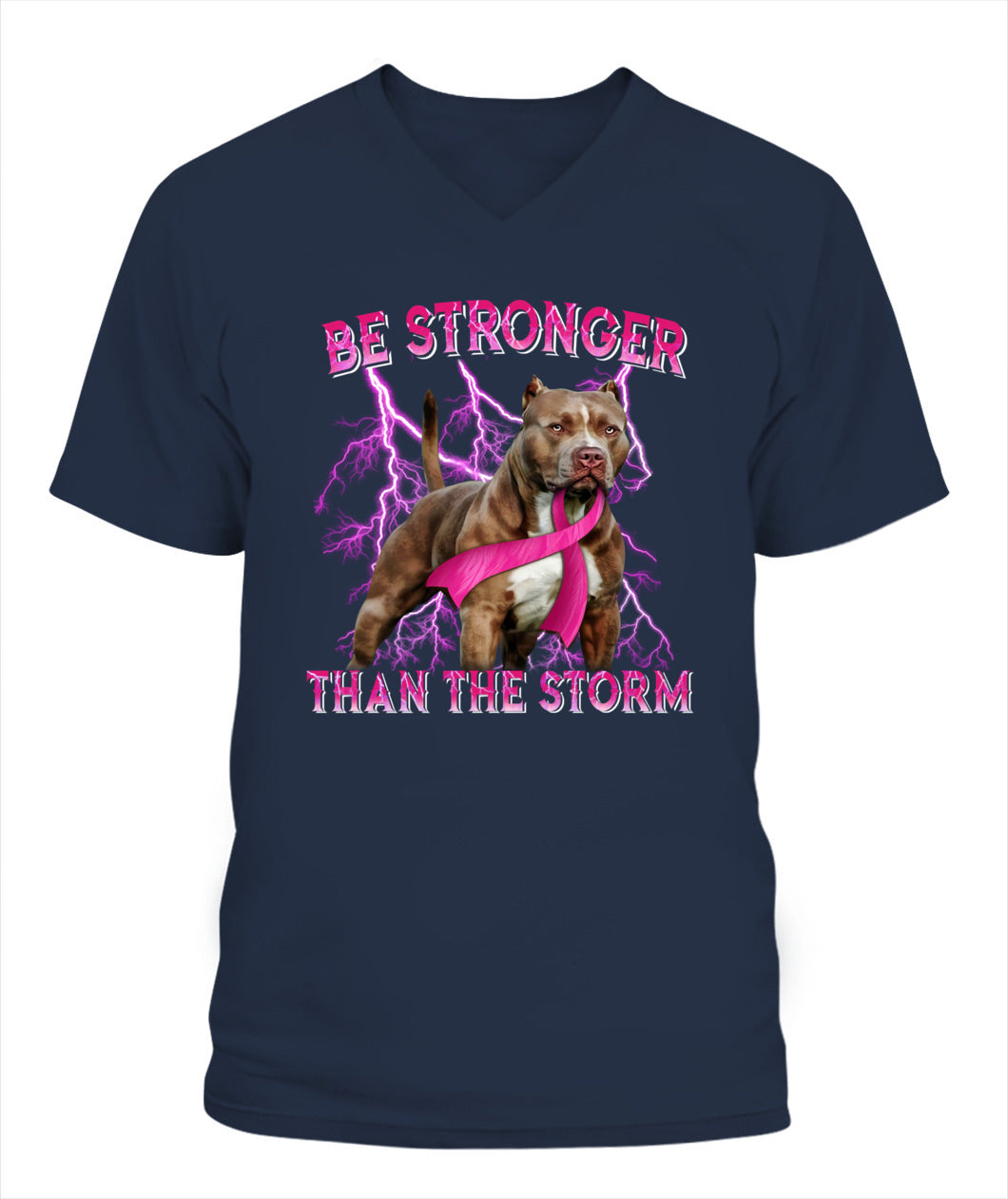 D2_Breast Cancer Pitbull Be Stronger Than The Storm Cancer Survivor Awareness Classic T-Shirt