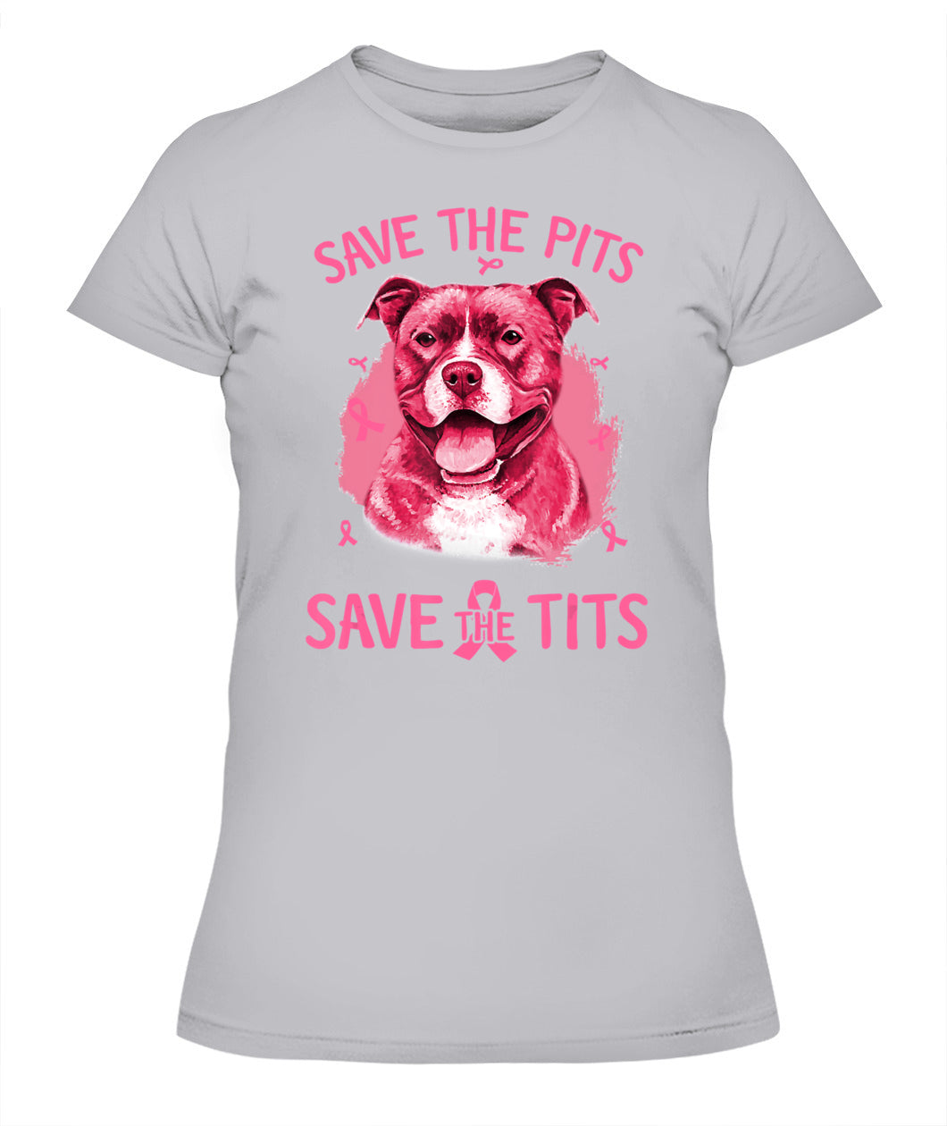 D3-Breast Cancer Save The Pits Save The Tits Pitbull Dog Classic T-Shirt